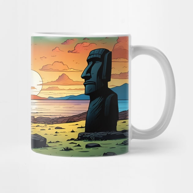 Easter island at sunset by LM Designs by DS